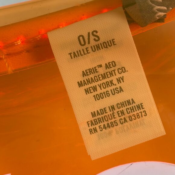 Aerie "Stay Salty” Wet Bag / Pouch (Neon Orange) - Picture 3 of 6